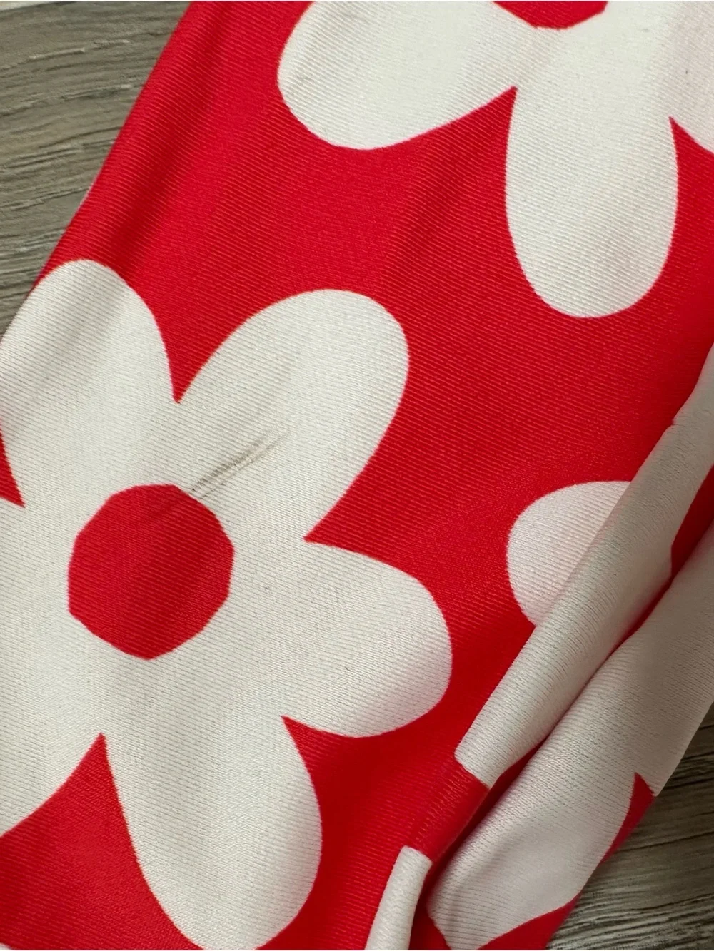 Kids Primary 12-18m Red & White Floral One-Piece Swim Suit with Front Zip